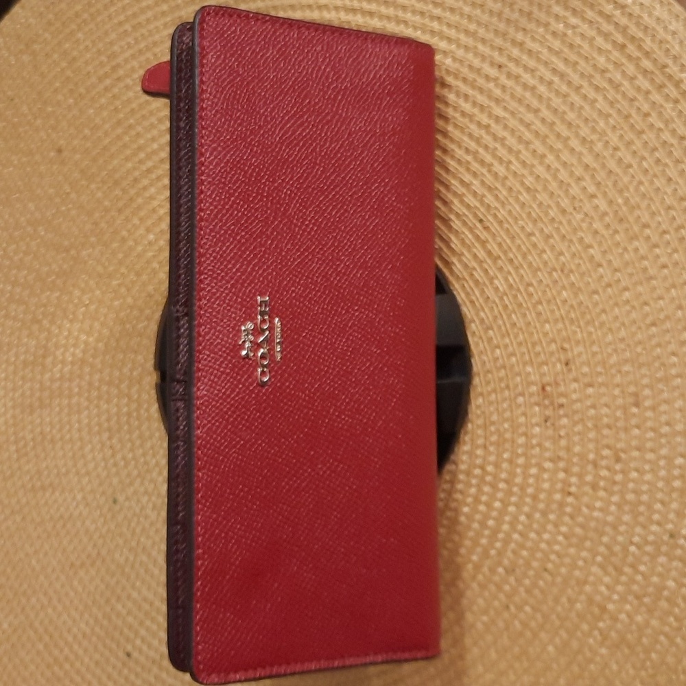 Coach Cherry Red Leather Wallet